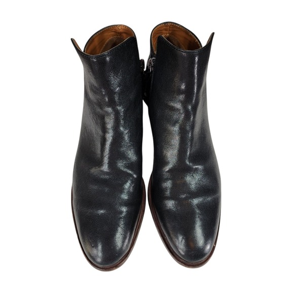 Franco Sarto Ankle Boots sz 9.5M Women NAPOLI Black Leather Zip Booties 1.5" - Picture 8 of 13